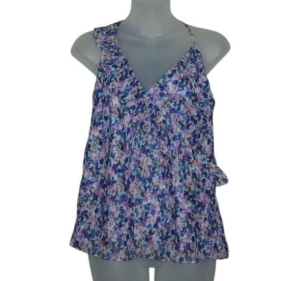 Veronica Beard Nea Floral Silk Multicolor Ruffle Camisole - Picture 5 of 8